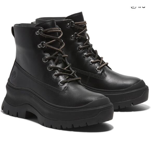 Timberland Shoes - Timberland Roxie Lane Mid Lace Women's Boot - Black Full Grain - Size: 8.5